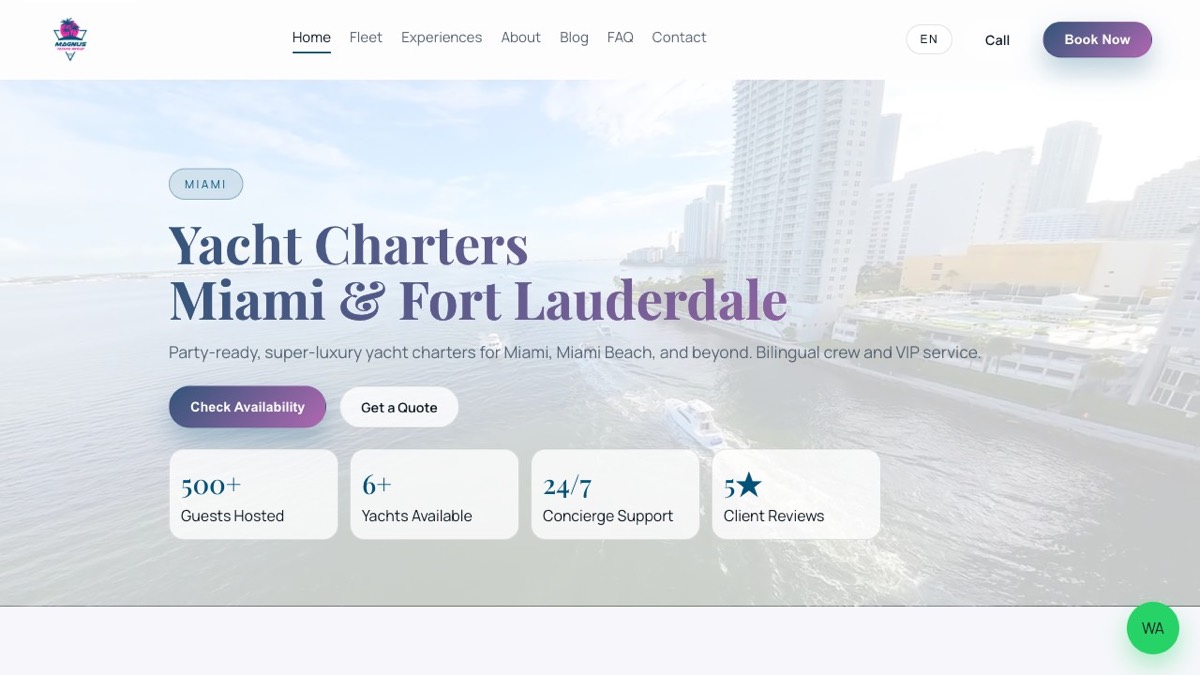 Magnus Yachts Group — luxury charter fleet site